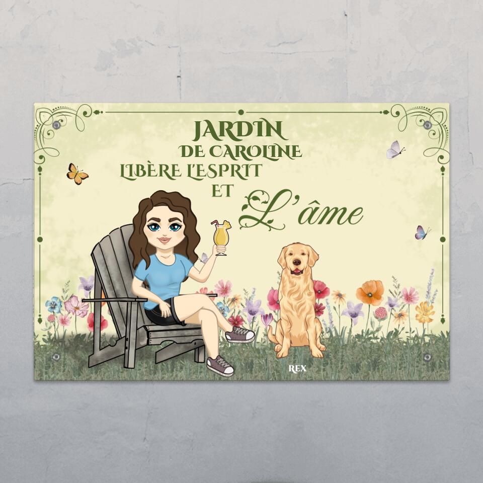 Amour de jardin avec chiens - Plaque de jardin personnalisée