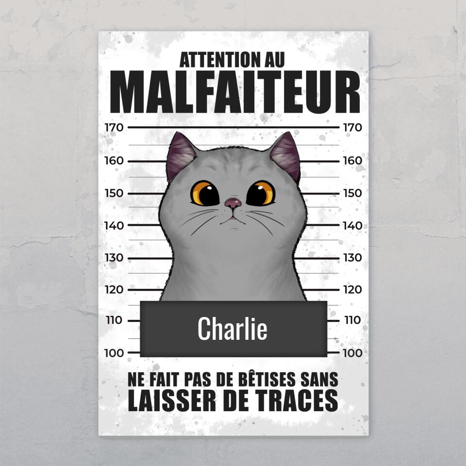 Malfaiteur - Plaque de porte personnalisée