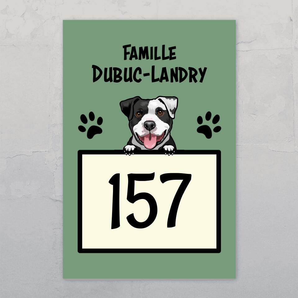 Numéro de maison - Plaque de porte personnalisée