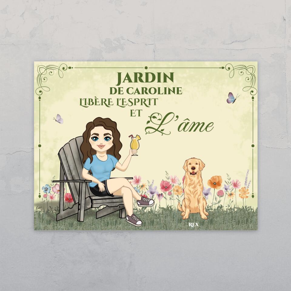 Amour de jardin avec chiens - Plaque de jardin personnalisée
