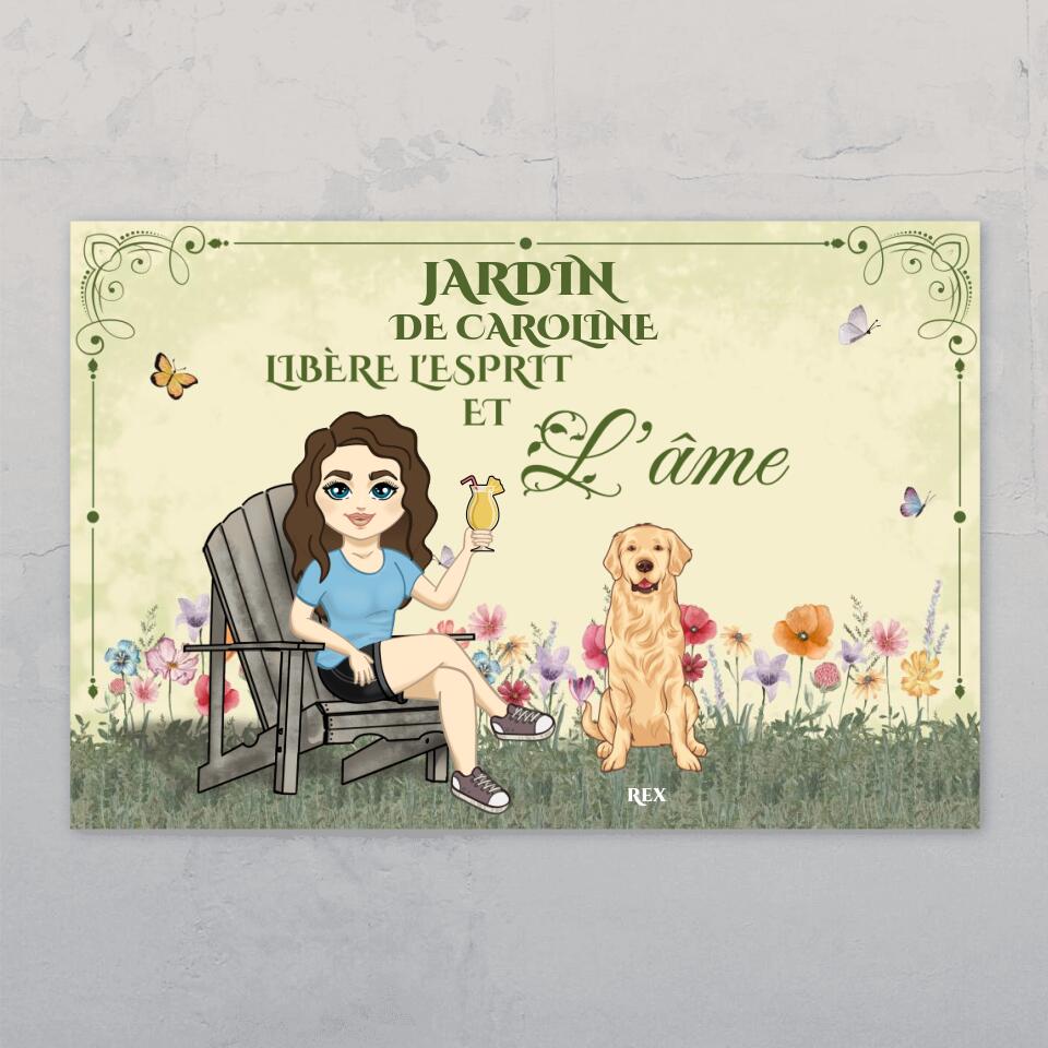 Amour de jardin avec chiens - Plaque de jardin personnalisée