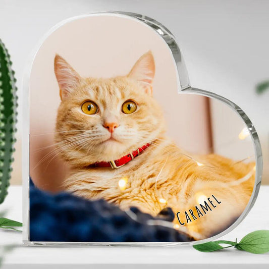 Avec photo - Cœur en verre personnalisé
