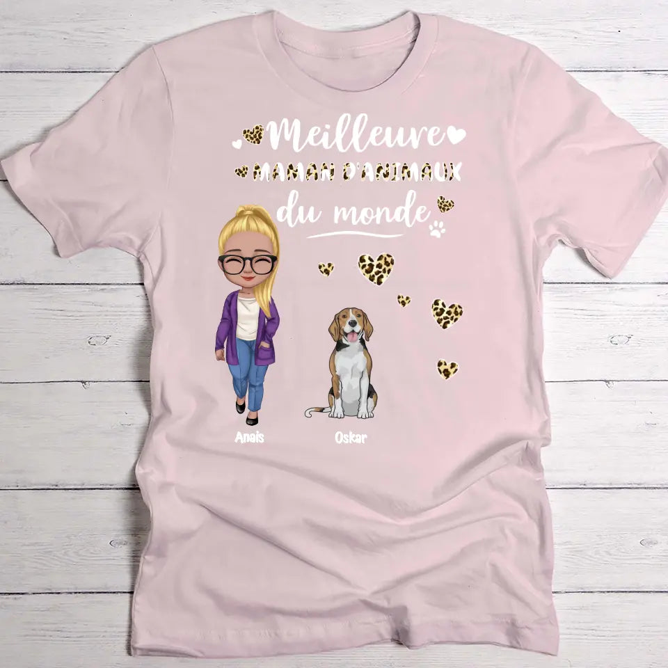 Meilleure maman d'animaux - T-shirt personnalisé