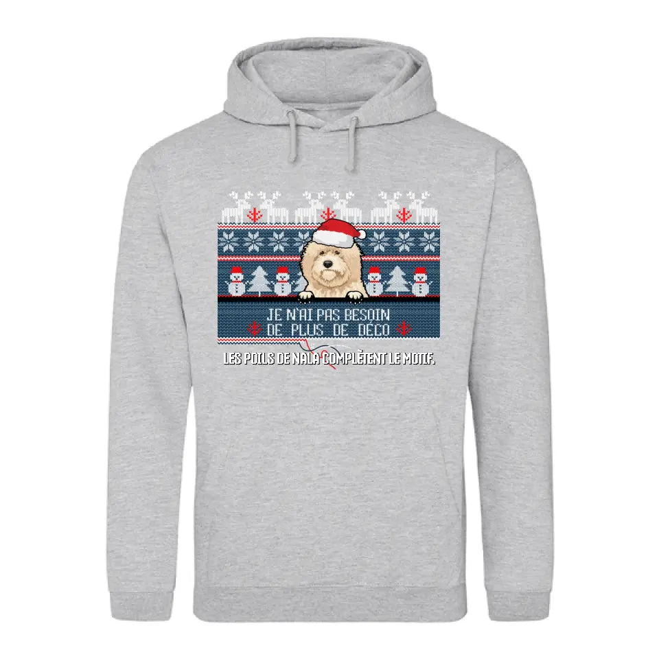 Pull de Noël avec poils - Sweat à capuche personnalisé