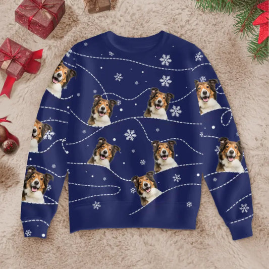 Montagnes hivernales - Pull de Noël personnalisé