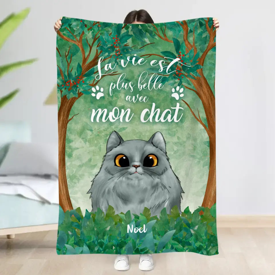 Couverture personnalisée - La vie est belle avec les chats