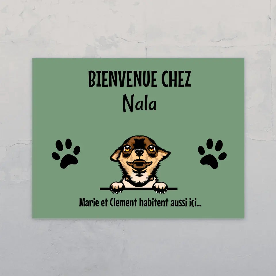 Animal guettant - Plaque de porte personnalisée