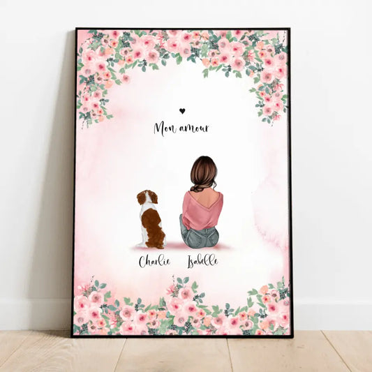 Maman (chat & chien) - Poster personnalisé