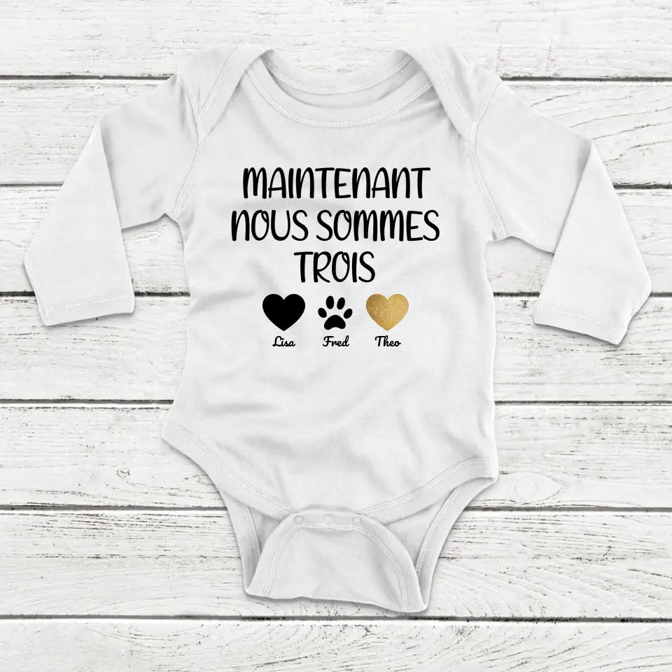 Maintenant, nous sommes quatre - Body bébé personnalisé