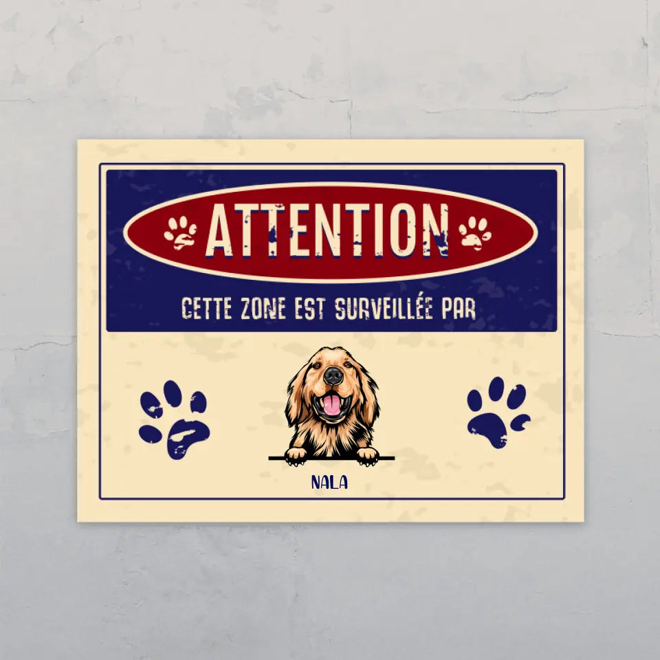 Attention ! - Plaque de porte personnalisée