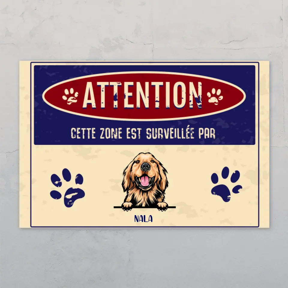 Attention ! - Plaque de porte personnalisée