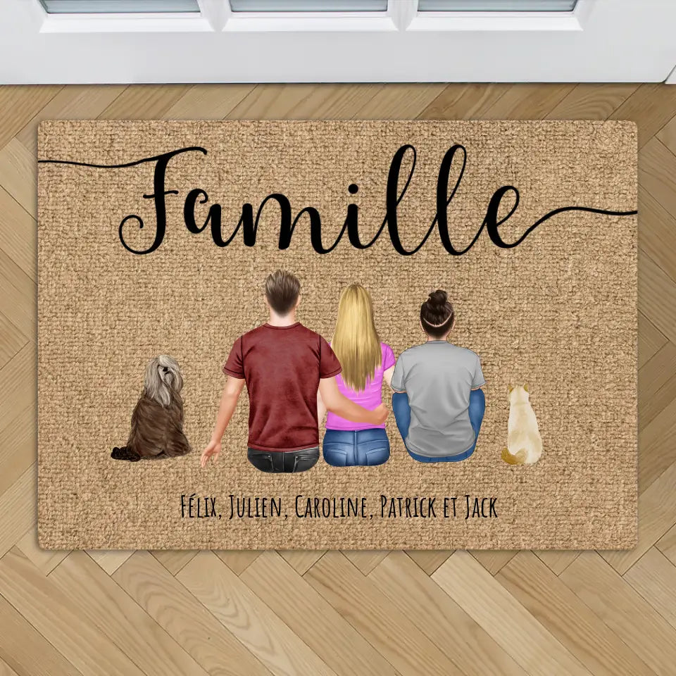 Cadeau Plus Tapis Personnalisé Prénom - Famille avec Bottes - Cadeau Cremaillere Maison, Paillasson Personnalisable, Paillasson Entree, Tapis Maison, Paillasson Original (#4 Membres Cadeau Plus Tapis Personnalisé Prénom - Famille avec Bottes - Cadeau Cremaillere Maison, Paillasson Personnalisable, Paillasson Entree, Tapis Maison, Paillasson Original (#4 Membres