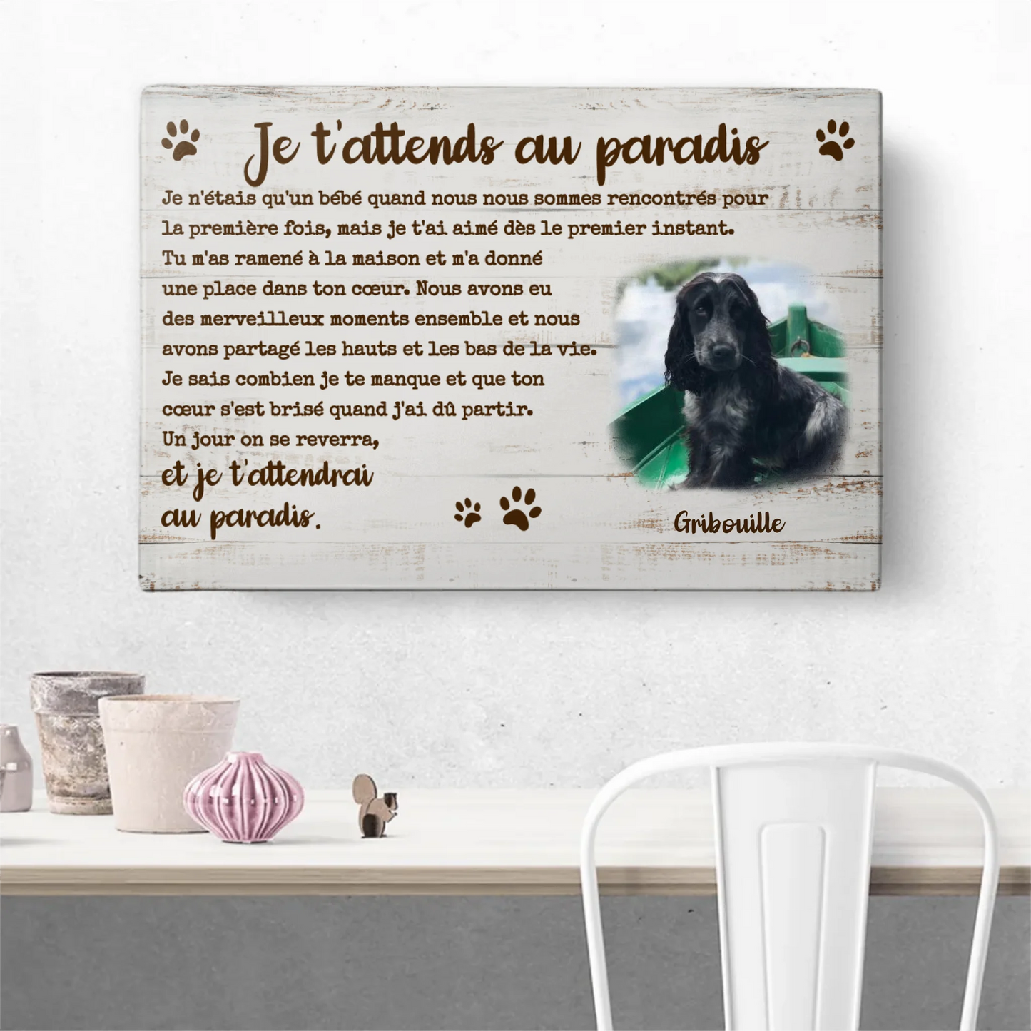 J'attends au paradis - Toile personnalisée