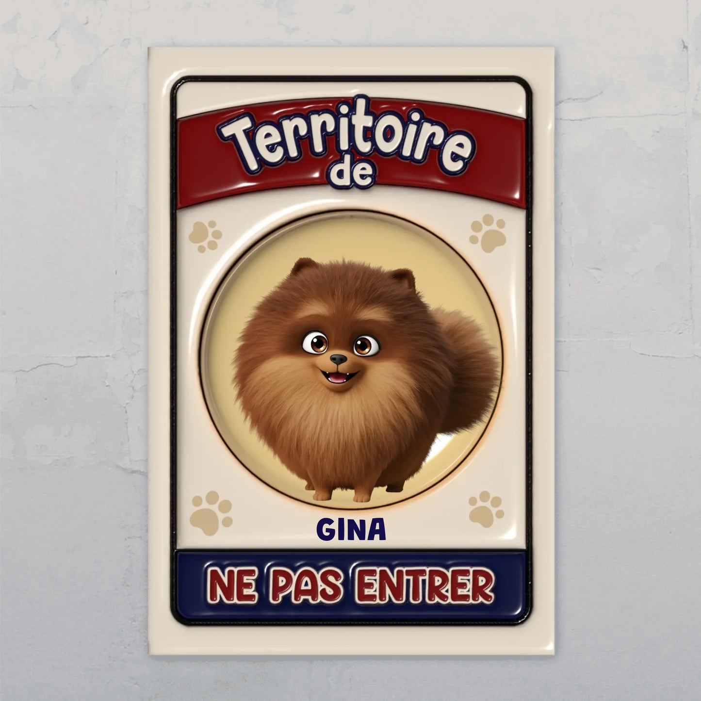 Territoire de (Optique 3D) - Plaque de porte personnalisé