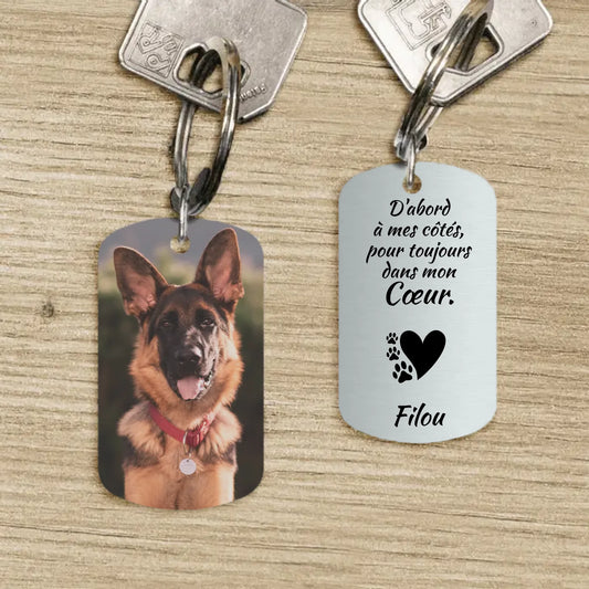 Porte-clés Dog Tag personnalisé - À toujours dans mon cœur