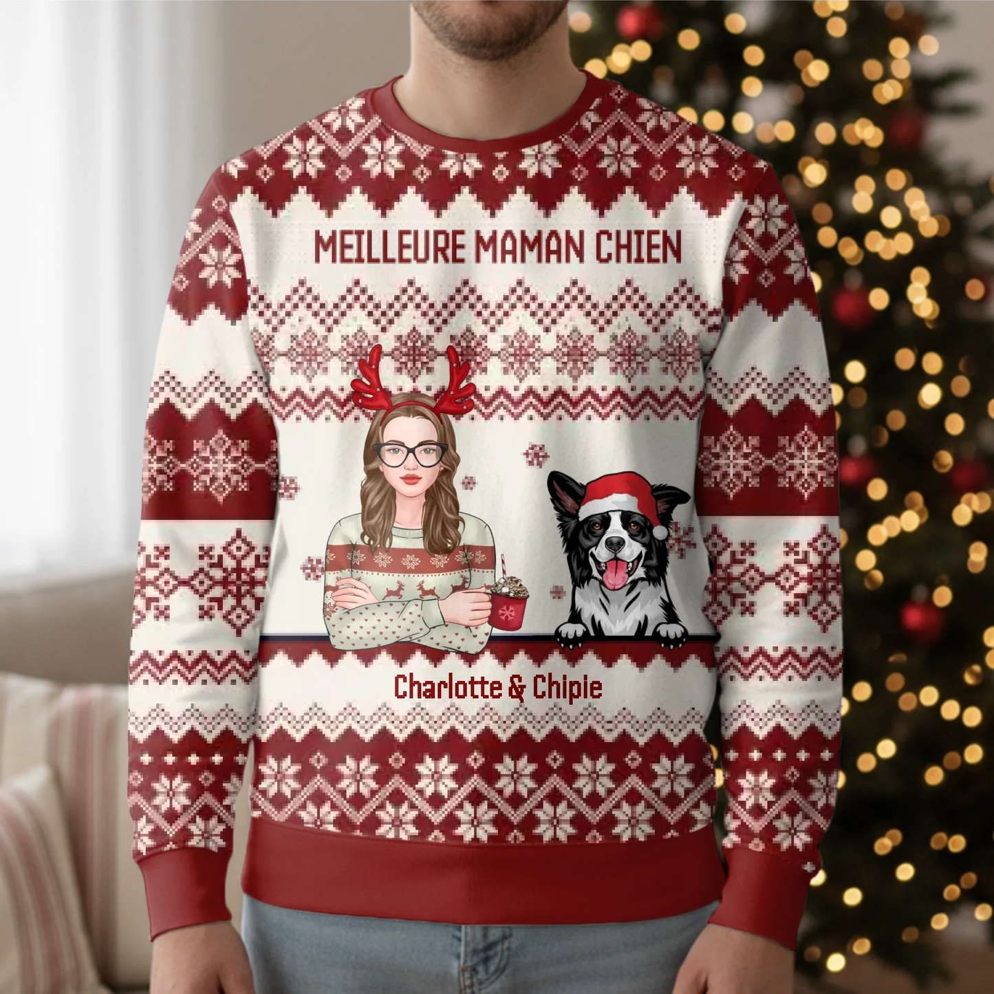 Parents d'animaux - Pull de Noël personnalisé