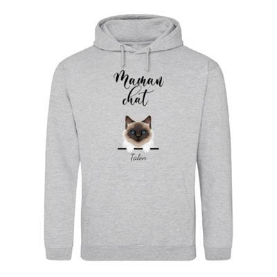 Maman chat - Sweat à capuche personnalisé