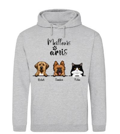 Animaux curieux - Sweat à capuche personnalisé