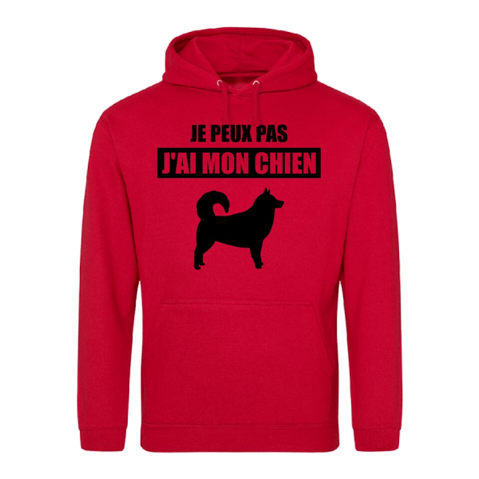 Je peux pas, j'ai mon chien - Sweat à capuche personnalisé