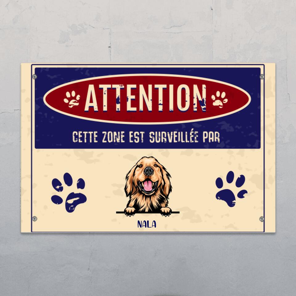 Achat / Vente Plaque de portail attention au chien personnalisée photo