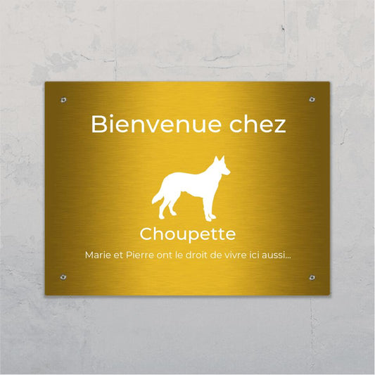 Bienvenue chez - Plaque de porte personnalisée