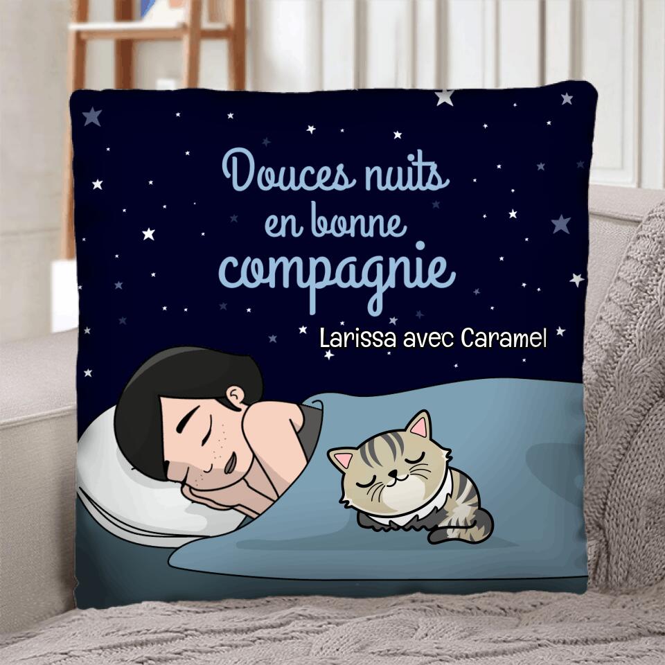 Douces nuits - coussin personnalisé