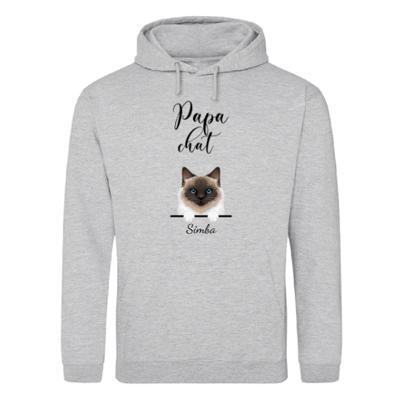 Papa chat - Sweat à capuche personnalisé