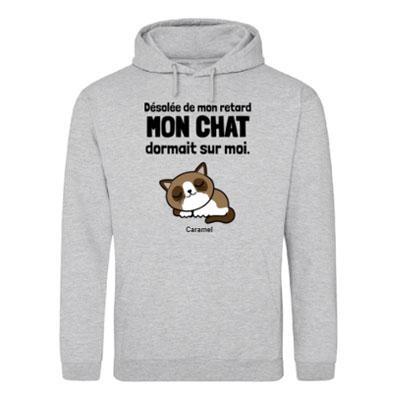 Désolée de mon retard - Sweat à capuche personnalisé