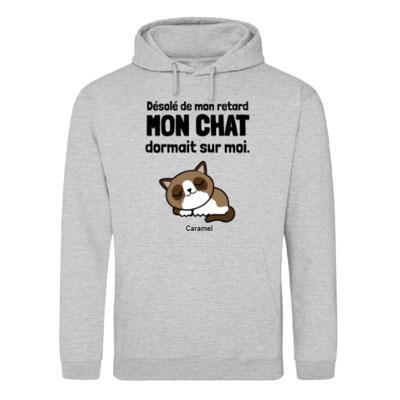 Désolé de mon retard - Sweat à capuche personnalisé