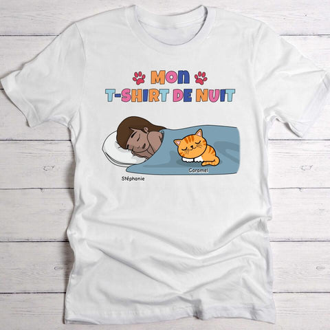 Mon t-shirt de nuit Maman chat - T-Shirt personnalisé - Featured Image