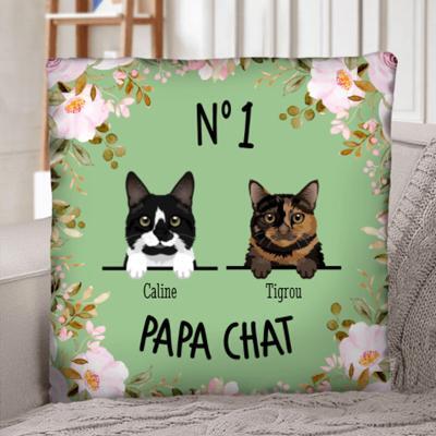 Papa chat N° 1 - Coussin personnalisé - Featured Image