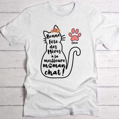 Meilleure maman chat - T-Shirt personnalisé