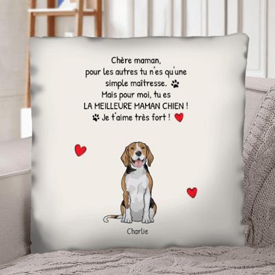 Meilleure maman chien du monde - Coussin personnalisé