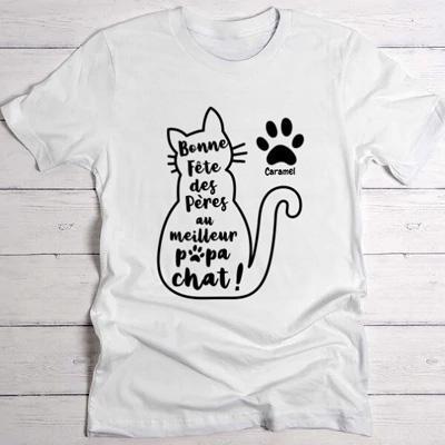 Meilleur papa chat - T-shirt personnalisé