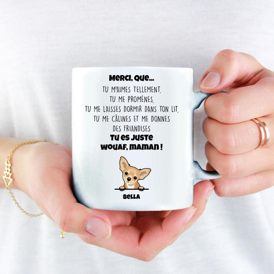 Merci maman chien - Mug personnalisé