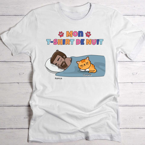 Mon t-shirt de nuit Papa chat - T-Shirt personnalisé - Featured Image