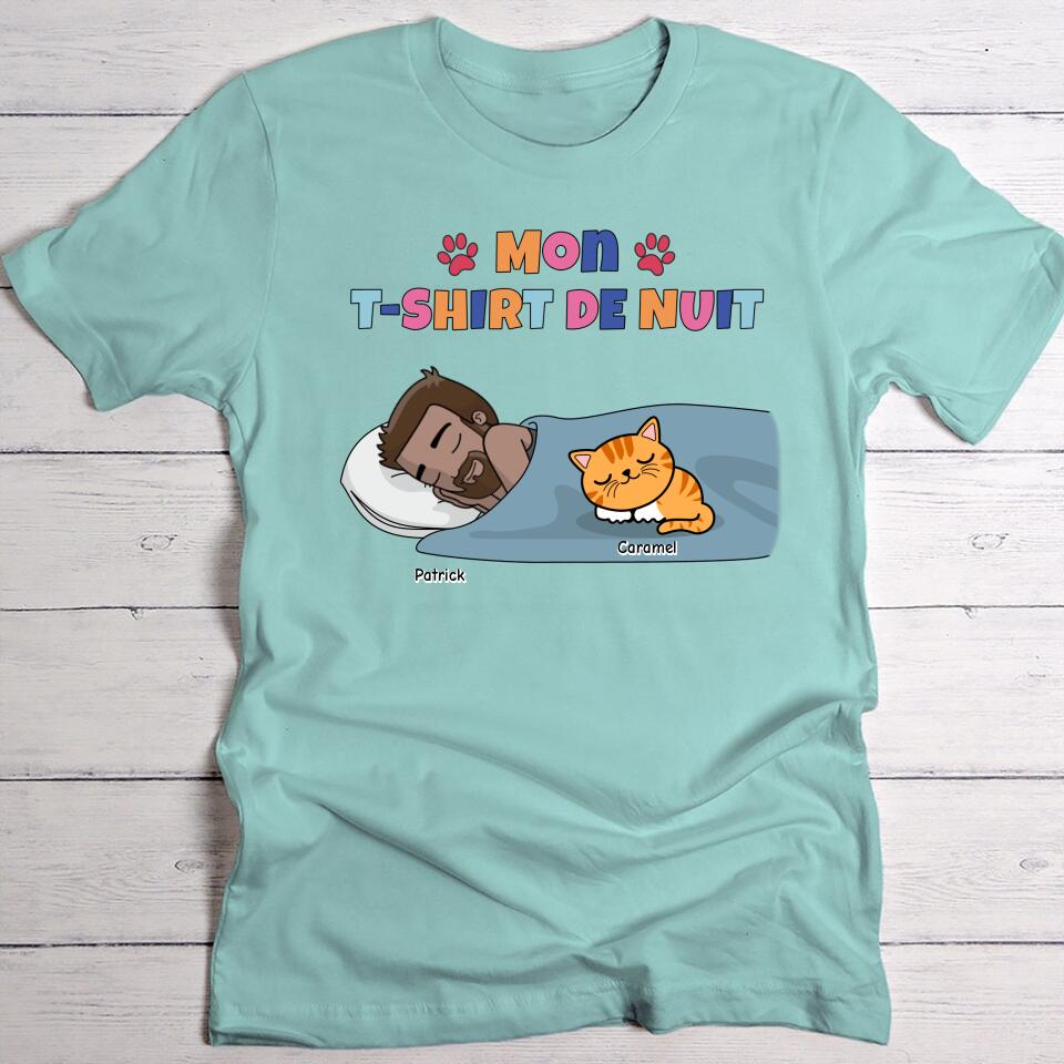 Mon t-shirt de nuit Papa chat - T-Shirt personnalisé