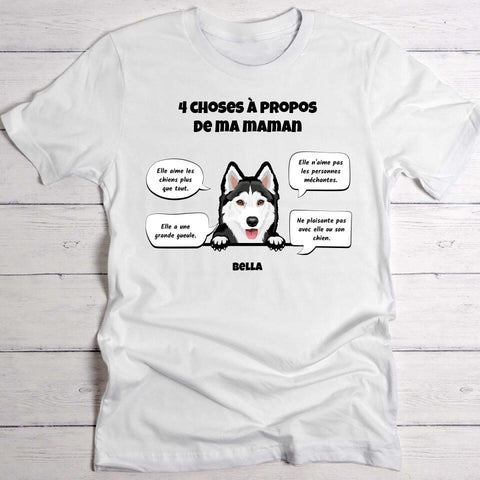 4 choses à propos de ma maman - T-Shirt personnalisé - Featured Image