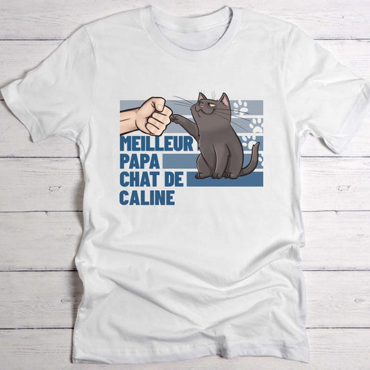 Meilleur papa chat de... - T-Shirt personnalisé