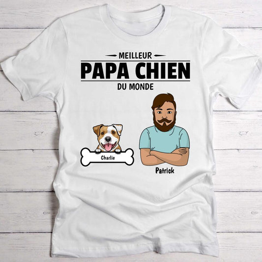 Meilleur papa chien du monde - T-Shirt personnalisé