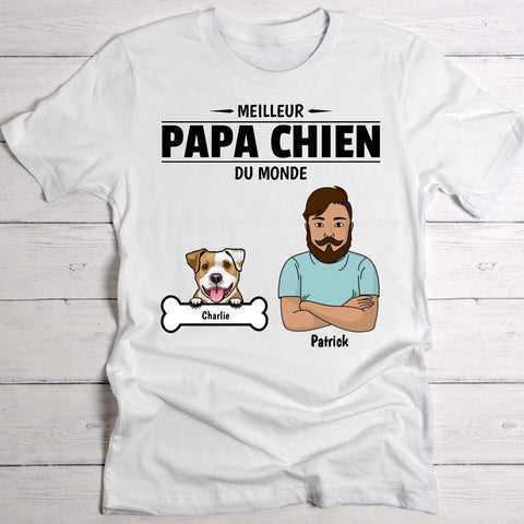 Meilleur papa chien du monde - T-Shirt personnalisé - Featured Image