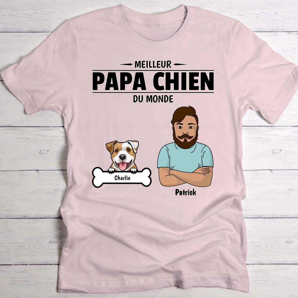 Meilleur papa chien du monde - T-Shirt personnalisé