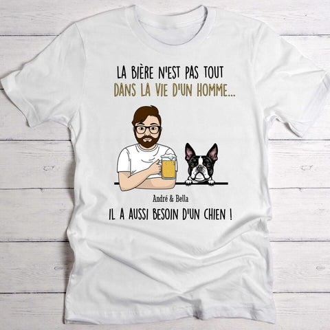 Une bière avec mon chien - T-Shirt personnalisé - Featured Image