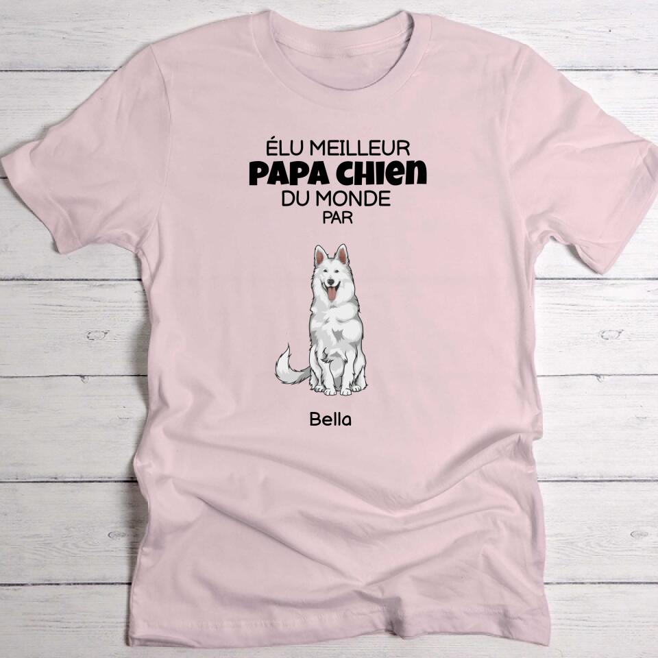 Élu meilleur papa chien du monde - T-Shirt personnalisé
