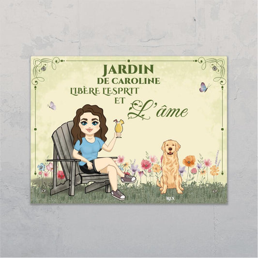 Amour de jardin avec chiens - Plaque de jardin personnalisée