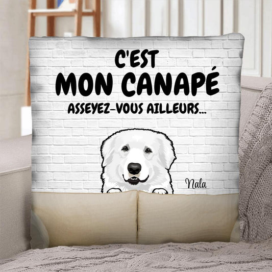 Notre canapé (chien) - Coussin personnalisé