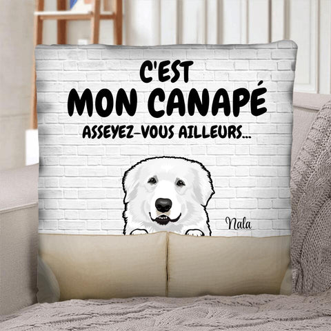 Notre canapé (chien) - Coussin personnalisé - Featured Image