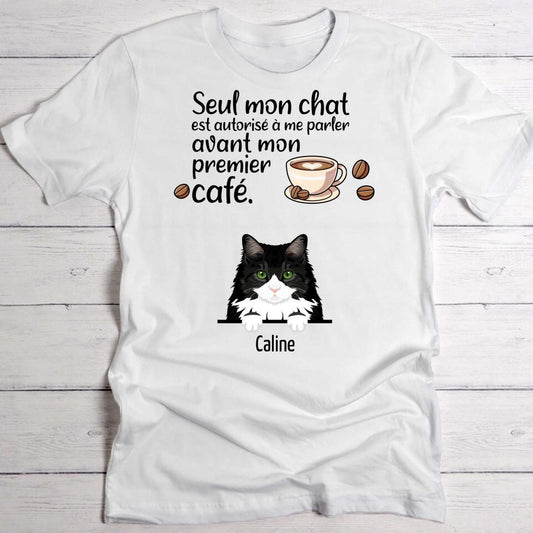 Premier café et chats - T-Shirt personnalisé