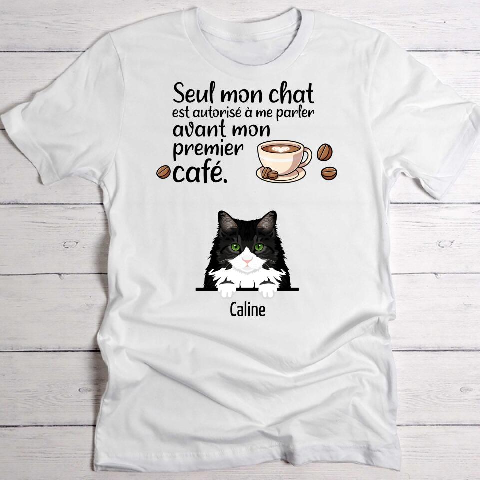 Premier café et chats - T-Shirt personnalisé