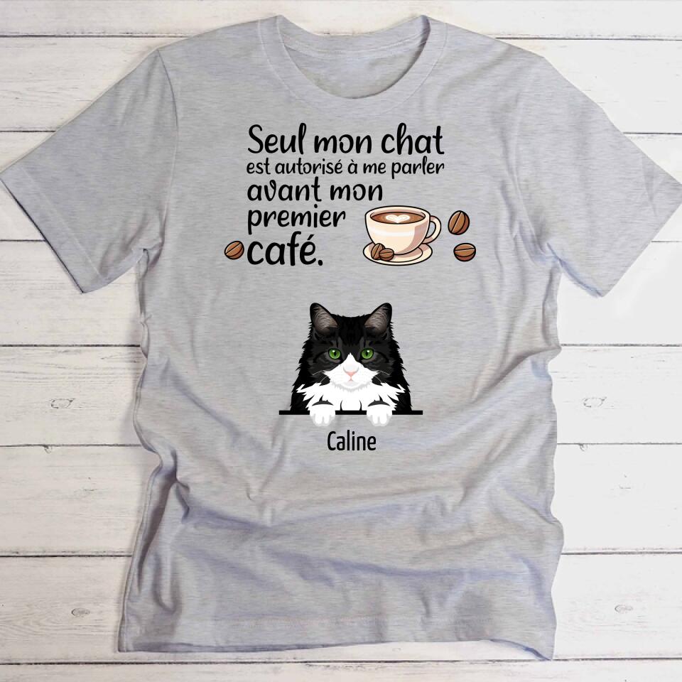 Premier café et chats - T-Shirt personnalisé